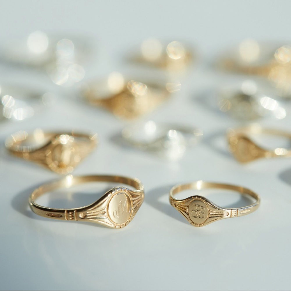 Catbird Gold Minimalist Rings Collection - size 4.5